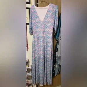 Blackmilk Dresses Blackmilk Rainbow Mermaid Scales Maxi Dress